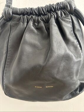 Proenza Schouler Black Leather Drawstring Crossbody Bag